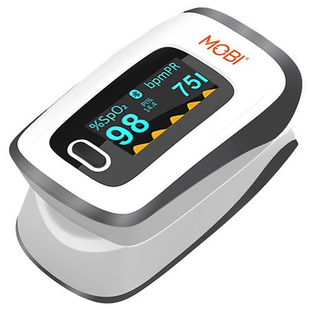 MOBI Connect Smart Fingertip Bluetooth Pulse Oximeter White