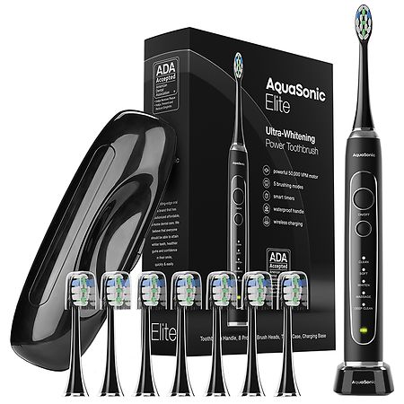 Aquasonic Elite Series Advanced Ultra Whitening Rechargeable Toothbrush Black