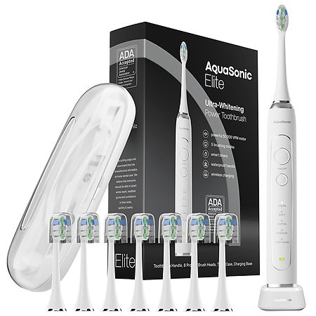 Aquasonic Elite Series Advanced Ultra Whitening Rechargeable Toothbrush White
