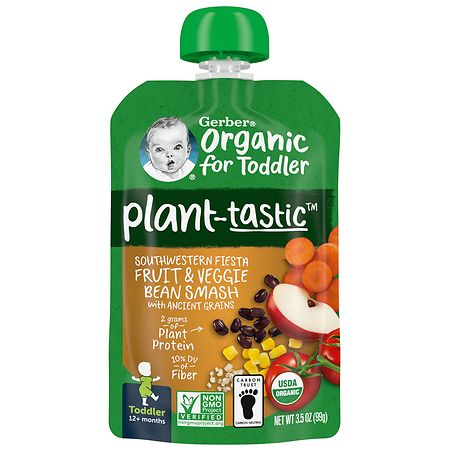 Gerber Organic for Toddler Plant-tastic Smoothie Southwest Fiesta Fruit and Veggie Bean