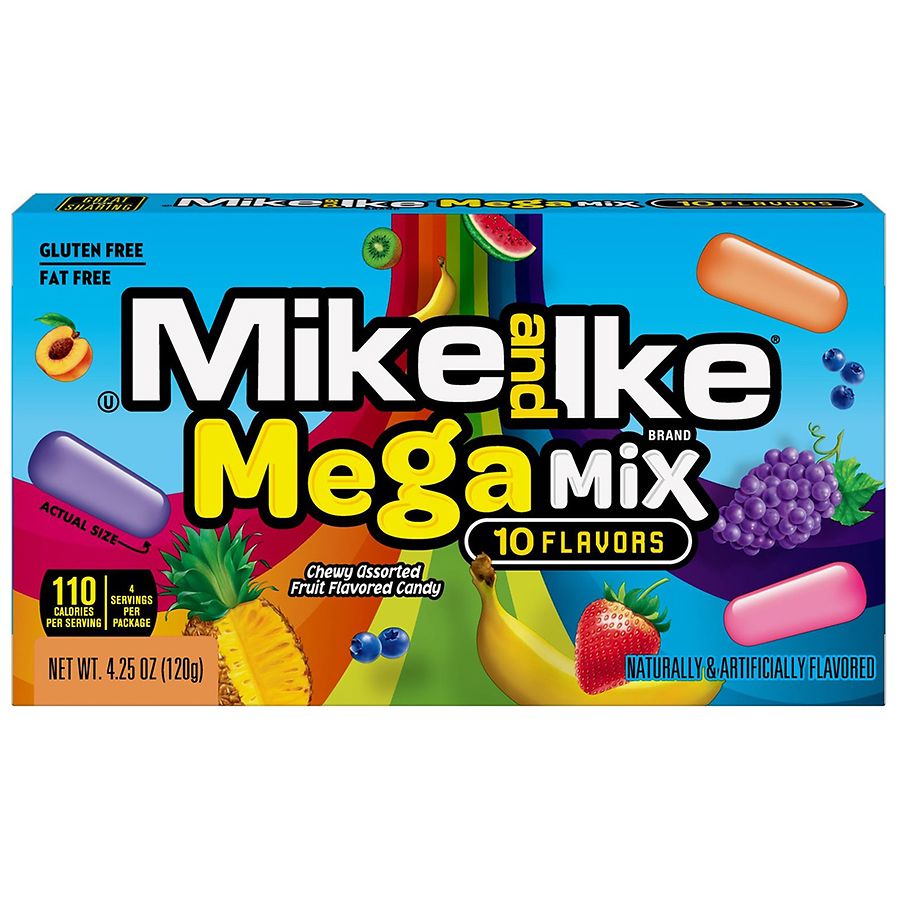 Mike Ike Mega Mix Sour Stand Up Bag, 10 Ounces, 8 per Case, Price/Case