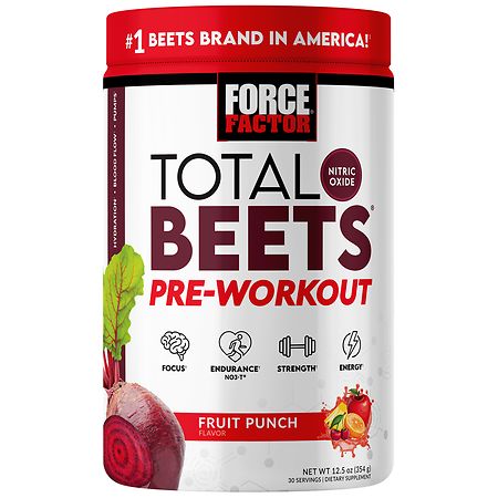 Force Factor Total Beets Pre-Workout Powder Fruit Punch