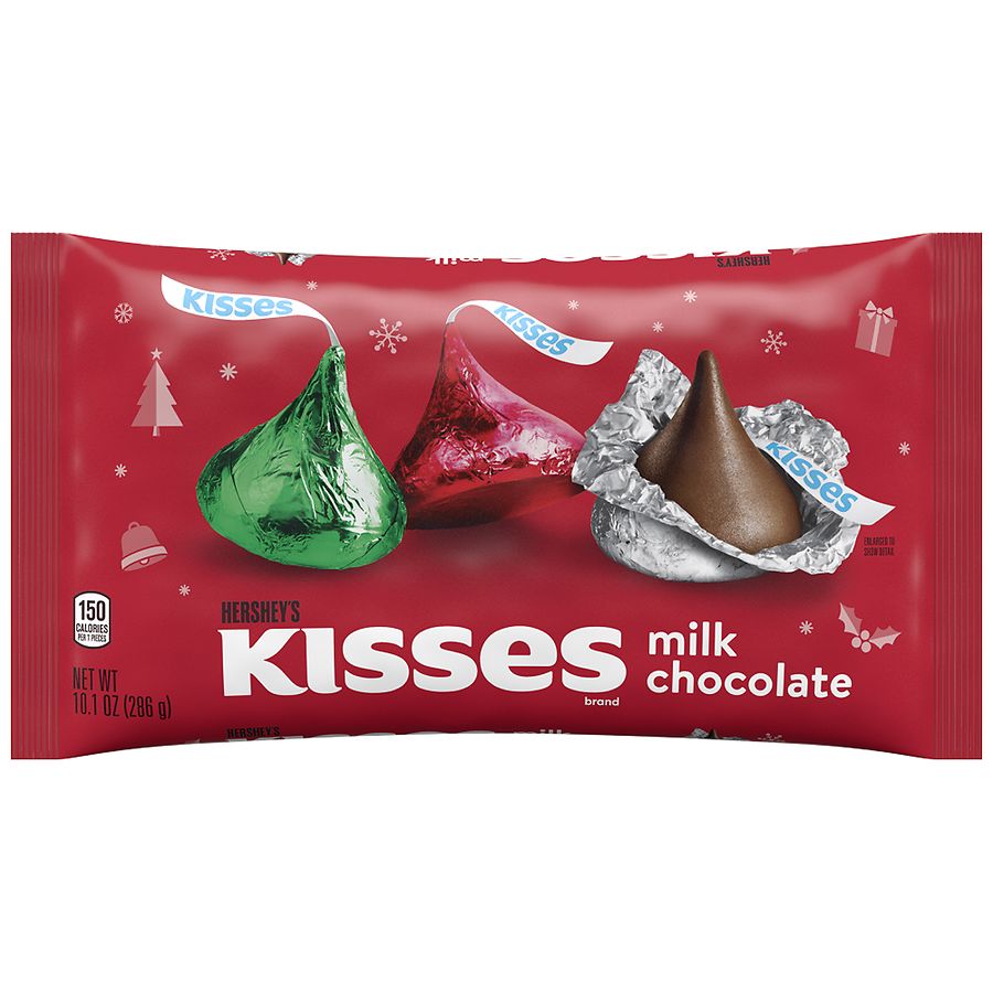 Hershey's Kisses Milk Chocolate Candy, Holiday Gift Box, 8.5 Oz. 