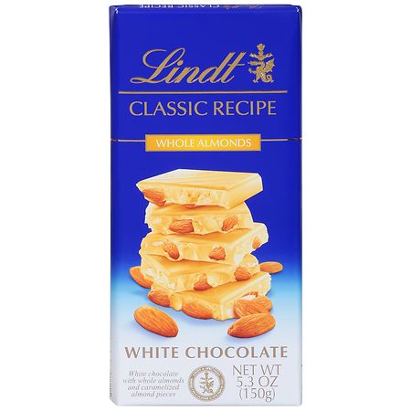 Lindt Classic Recipe Whole Almond White Chocolate Candy Bar