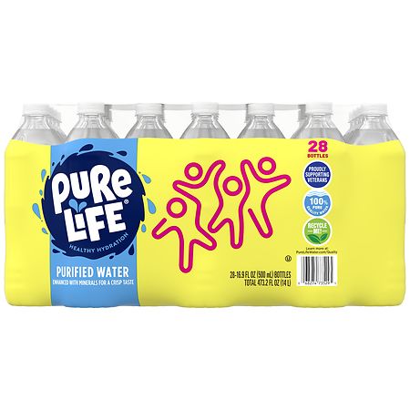 Pure Life Purified Water, 8 Fl Oz, Plastic Bottled Water (12 Pack) 