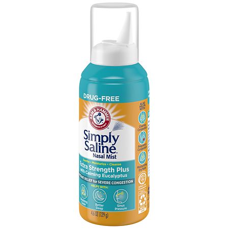 Simply Saline Extra Strength Plus with Calming Eucalyptus for Severe  Congestion Relief Nasal Mist: 4.6oz 