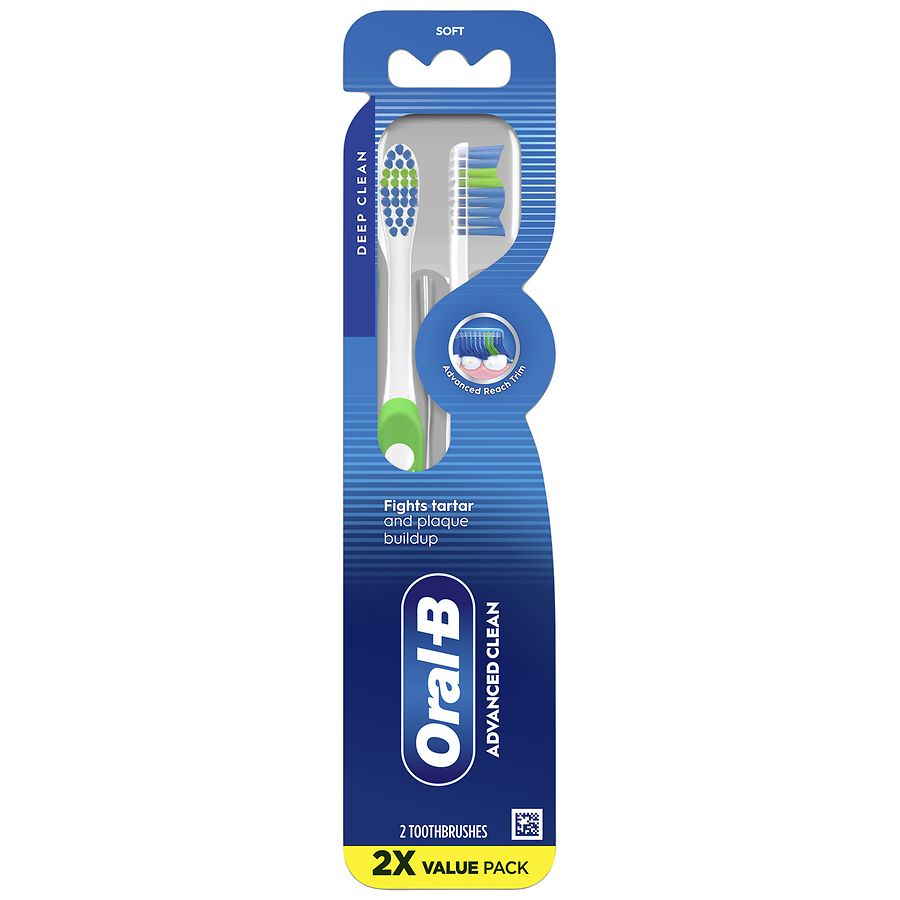 Oral-B Advanced Clean Toothbrushes, Color Changing Bristles Soft White