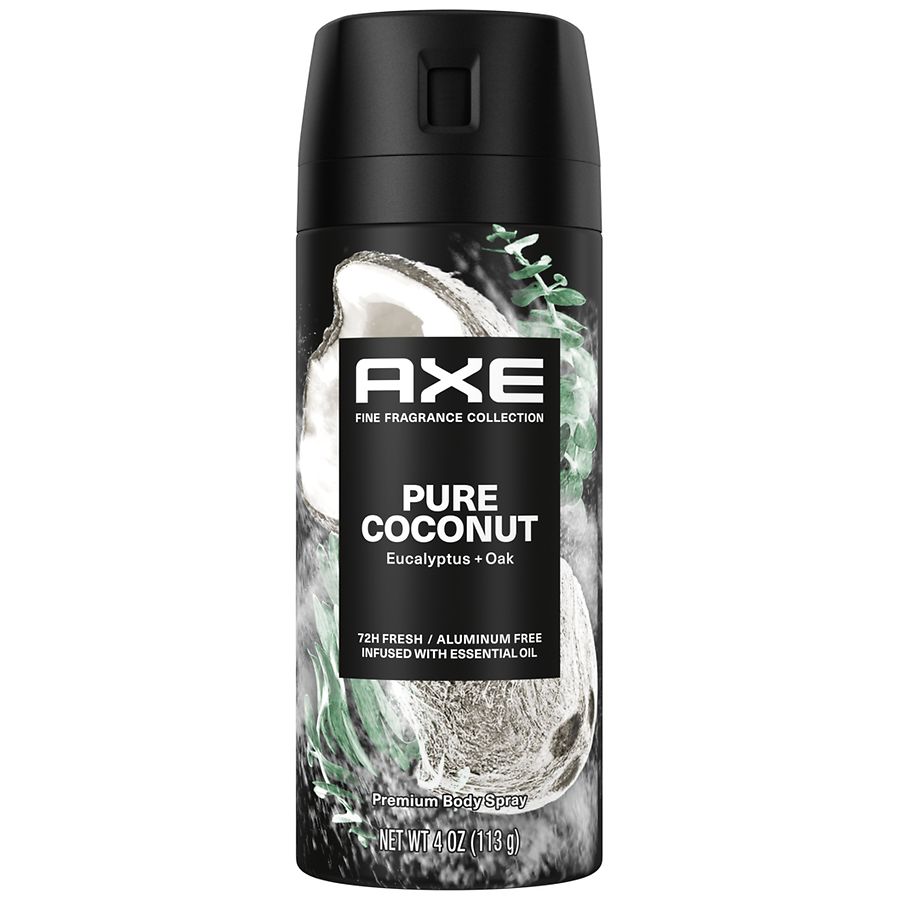 AXE Fine Fragrance Collection Fine Fragrance 72 Hour Fresh Aluminum Free  Body Spray Pure Coconut