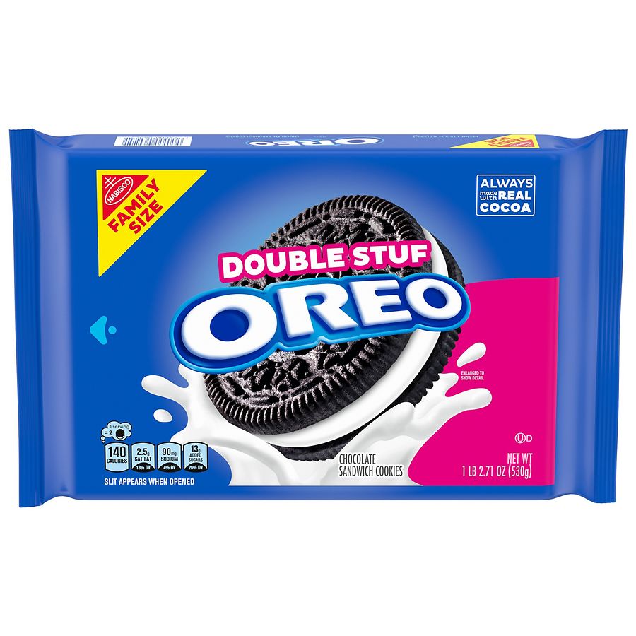 Oreo Double Stuf Sandwich Cookies Chocolate, Family Size | Walgreens