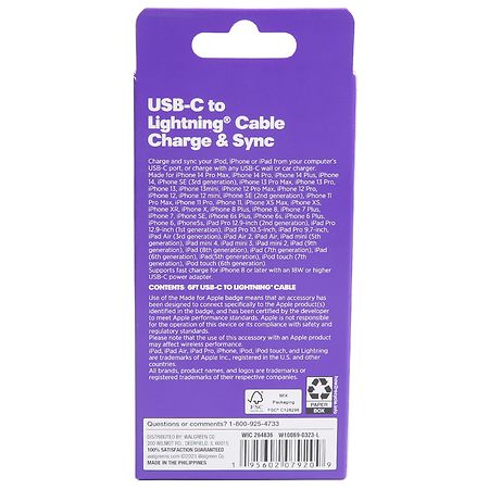 Infinitive USB-C to Lightning Braided Cable White, White
