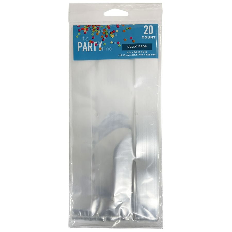 It's Party Time Cello Bags Clear