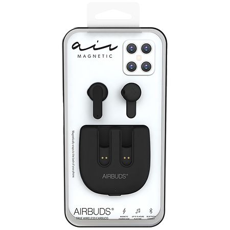 Airbuds Air Magnetic True Wireless Earbuds Black and White