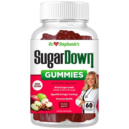 Diabetes Doctor Dr. Stephanie's Sugar Down Zero Sugar Gummies Cinnamon Apple