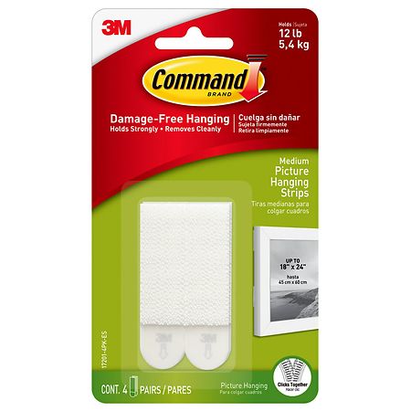 Command Picture Hanging Strips Medium White