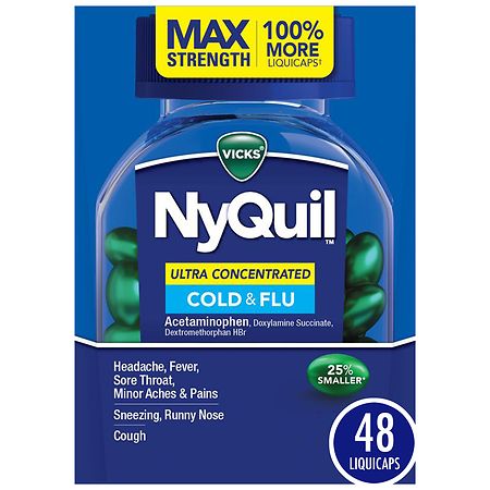 Vicks Nyquil Ultra Concentrated Liquicaps, Cold & Flu Over-the-Counter Medicine