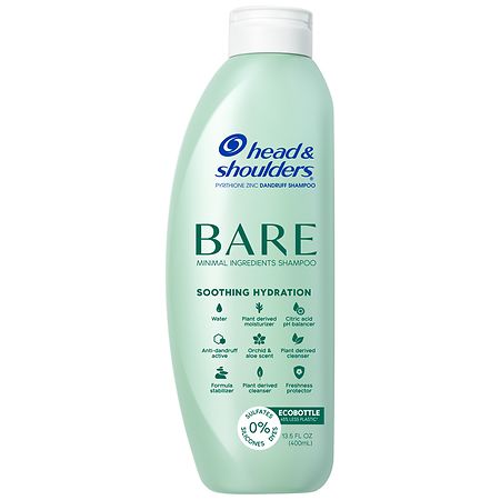 (Case of 32 Bottles) Head & Shoulders Bare Anti Dandruff Soothing Hydration Shampoo, Sulfate Free - 13.5 fl oz 