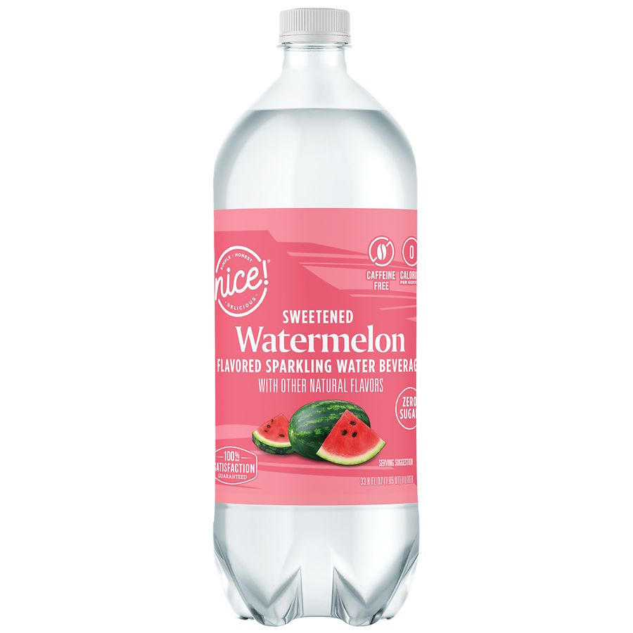 Nice! Flavored Sparkling Water Beverage Watermelon Walgreens