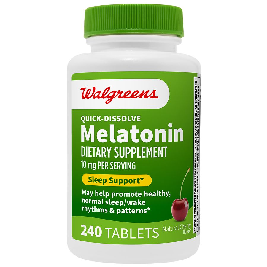 Walgreens Quick Dissolve Melatonin 10 mg (240 days) Natural Cherry