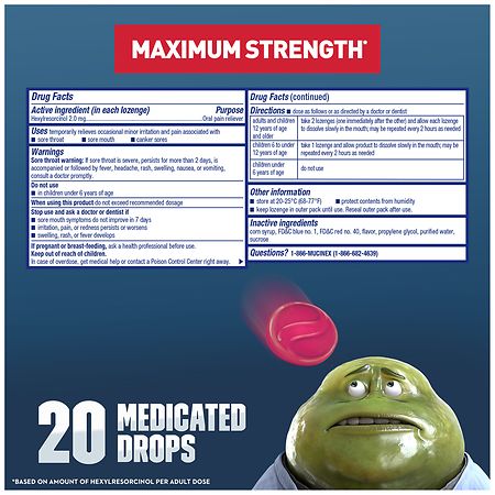 Mucinex InstaSoothe Sore Throat + Pain Relief, 3 in 1 Formula, Medicated Drops Elderberry & Wild Cherry