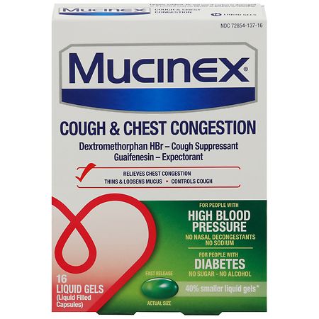 Mucinex Cough & Chest Congestion, Fast Release, Capsules