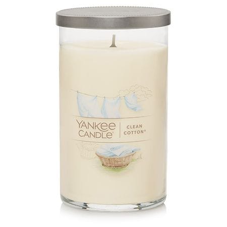 Yankee Candle Medium Pillar Clean Cotton, Cream, Cream