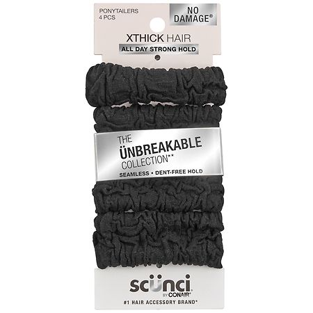 Scunci Unbreakable XThick Hair Ponytailers