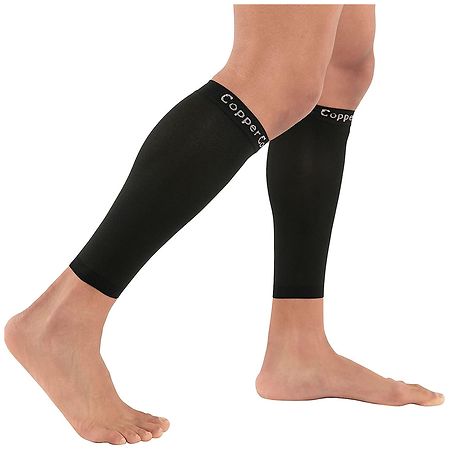Copper Compression Calf Sleeves -Compression Sleeve for Recovery &  Performance Black, Black