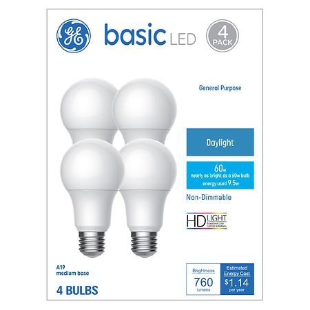 GE 60W Basic LED Daylight Bulbs