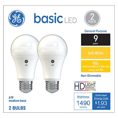 GE 100W Basic LED Soft White Bulbs