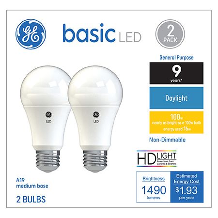 GE 100W Basic LED Daylight Bulbs