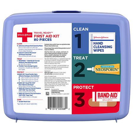 Johnson & Johnson Travel Ready Portable Emergency First Aid Kit