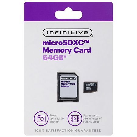 Infinitive Micro SDXC Memory Card with Adaptor Class 10 64 GB