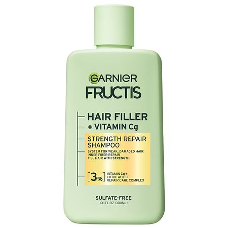 Garnier Fructis Hair Filler Strength Repair Shampoo With Vitamin Cg For Weak, Damaged Hair