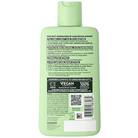 Garnier Fructis Hair Acid Wavy Moisture For Filler Hyaluronic Hair, Shampoo Curly, With Repair | Walgreens