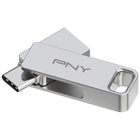 PNY Duo Link USB 3.2 Type-C Dual Flash Drive Silver
