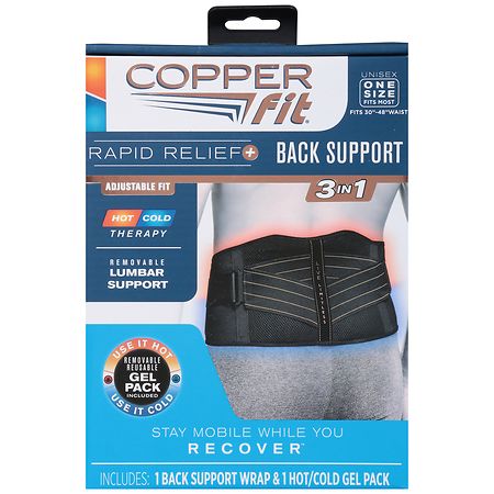 Copper Fit Pro Brace Lower Back Support Belt Fit Rapid Relief Hot And Cold