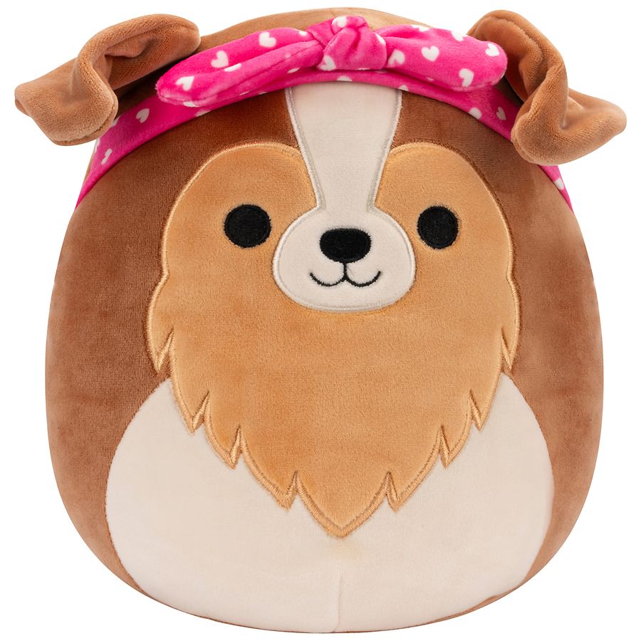 Squishmallows Sheltie Dog With Headband 11 Inch Brown