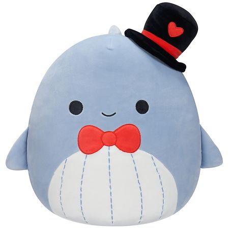 Squishmallows Whale With Top Hat 14 Inch Blue
