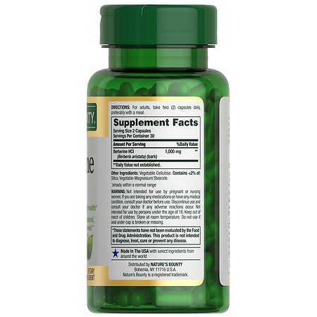 Nature's Bounty Berberine 1000mg Capsules | Walgreens