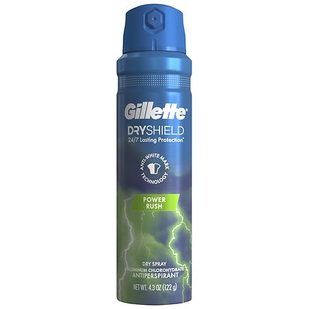 Gillette Antiperspirant Dry Spray Power Rush