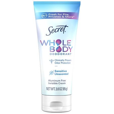 Secret Whole Body Aluminum Free Deodorant Cream Unscented