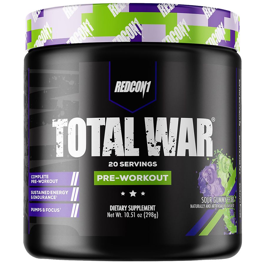 Redcon1 Total War PreWorkout Powder Sour Gummy Bear Walgreens