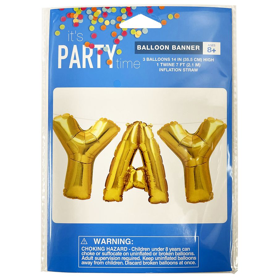 It's Party Time Balloon Banner YAY | Walgreens