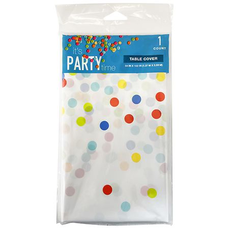 It's Party Time Confetti Plastic Table Cover