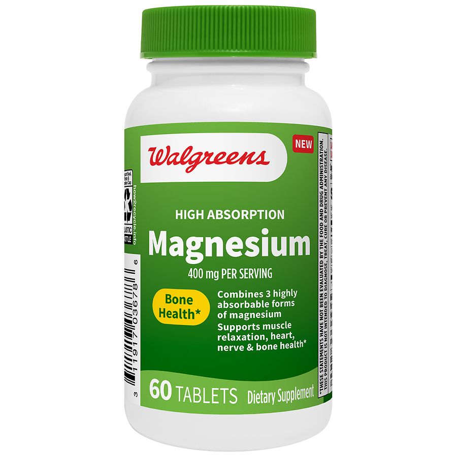 Walgreens High Absorption Magnesium 400mg Tablets 30 Days Walgreens 4192