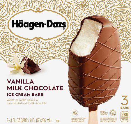 Haagen-Dazs Ice Cream Bars Vanilla Milk Chocolate