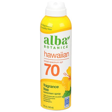 Alba Botanica Hawaiian Broad Spectrum SPF 70 Sunscreen Spray Fragrance Free