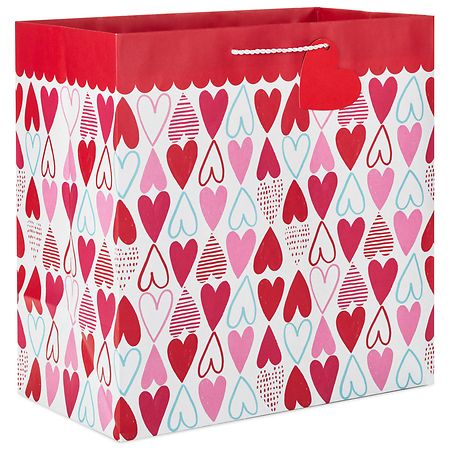 4) Hallmark Happy Valentines Day Red/White Heart Tissue Paper/Gift Bag  Filler