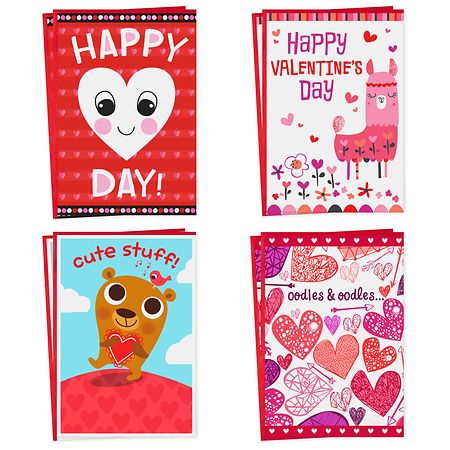 Hallmark Valentines Day Cards Assortment for Kids - Llama, Bear, Hearts -S26