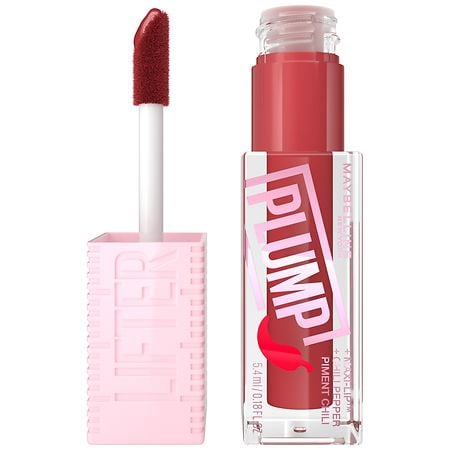 Maybelline New York Lifter Plump Lip Plumping Gloss With Chili Pepper And 5% Maxi-Lip, Hot Chili